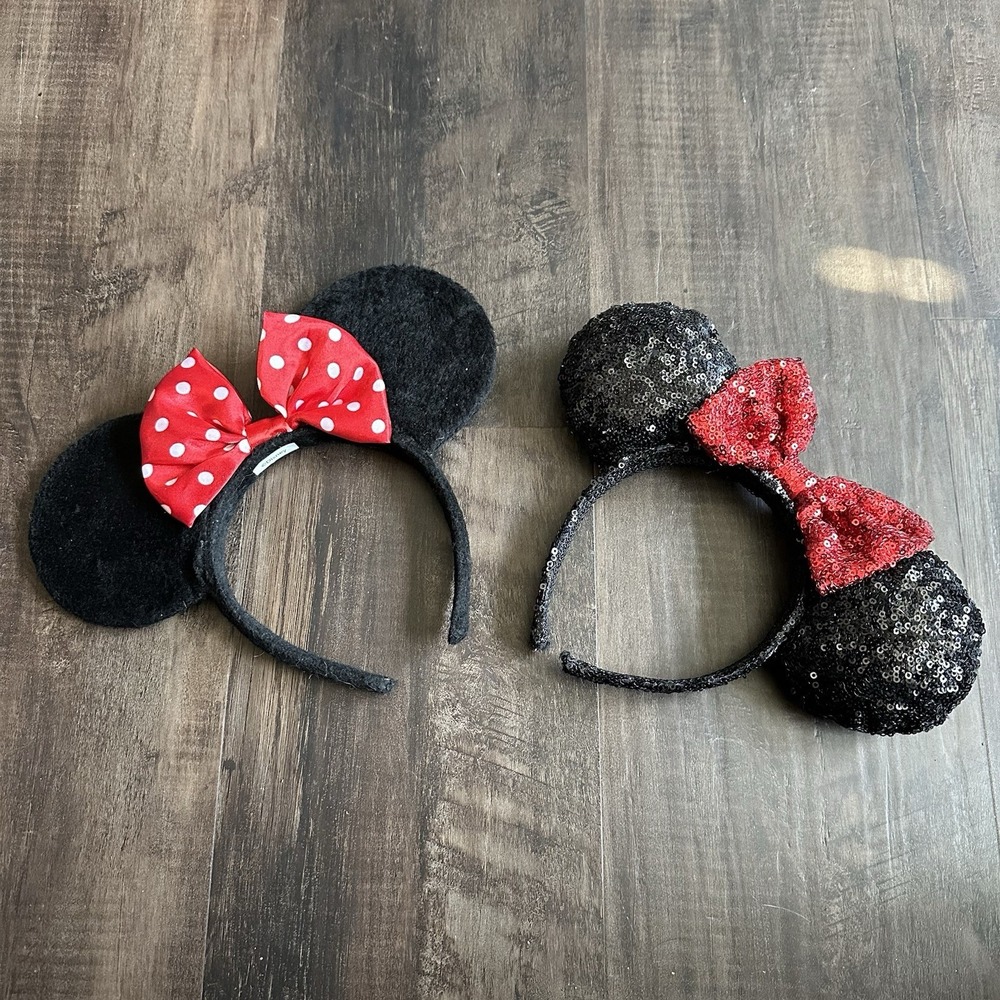 Disney-Inspired Ears Headband Set Of 2 Classic Minnie Black/Red 1 Adult 1 Child